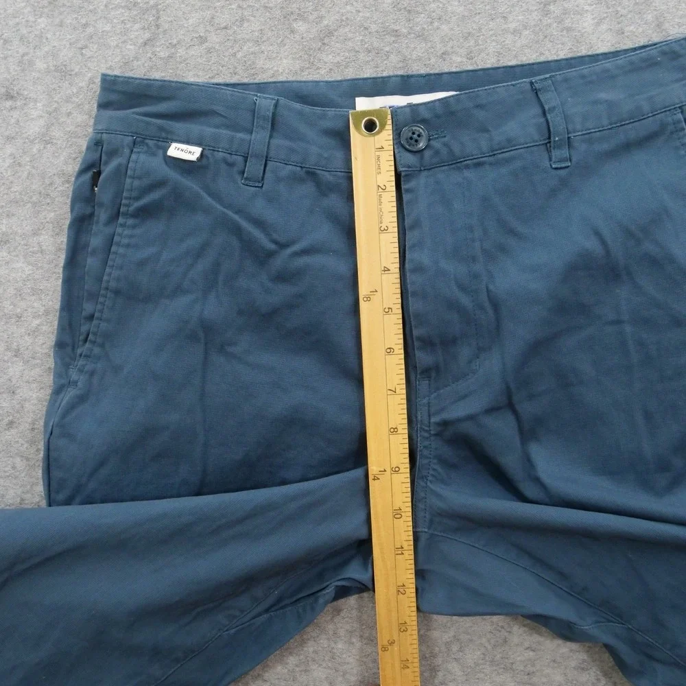 Tenore Pants Mens 30 Blue Flat Front Chinos Mid Rise Casual Cotton